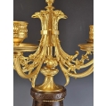 Large Fine 19C French Gilt Patinated Bronze Pair Candelabras Vases image 6