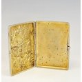 Large Heavy Imperial Russian Silver & Gold Mounted Cigarette Case, Military Scene image 5