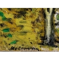 Large Sacha Moldovan Oil Painting European Village Landscape c1960 Signed Framed image 7