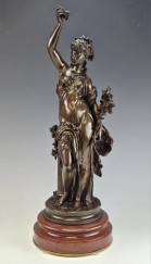 Lrg 19C French Bronze Sculpture Louis Auguste Moreau ( 1855 - 1919 )