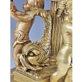 Lrg 19C French Empire Style Gilt Bronze Cut Crystal Figural Centerpiece Cherubs image 2
