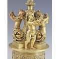 Lrg 19C French Empire Style Gilt Bronze Cut Crystal Figural Centerpiece Cherubs image 4