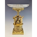 Lrg 19C French Empire Style Gilt Bronze Cut Crystal Figural Centerpiece Cherubs image 14