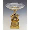 Lrg 19C French Empire Style Gilt Bronze Cut Crystal Figural Centerpiece Cherubs image 15