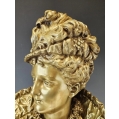 Lrg 19C French Gilt Bronze Bust Sculpture Ernest Rancoulet ( 1842-1918 ) image 2