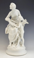 Lrg Antique French Bisquit Porcelain Sevres Sculpture Mathurin Moreau(1822-1912)