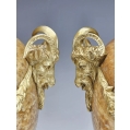 Lrg Antique French Pair of Onyx Gilt Bronze Cassoulets Urns image 3
