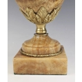 Lrg Antique French Pair of Onyx Gilt Bronze Cassoulets Urns image 6