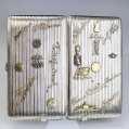 Lrg Antique Russian Silver Gold Cigarette Case with Souvenirs image 5