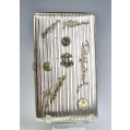 Lrg Antique Russian Silver Gold Cigarette Case with Souvenirs image 8