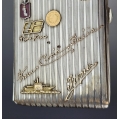Lrg Antique Russian Silver Gold Cigarette Case with Souvenirs image 9