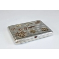 Lrg Antique Russian Silver Gold Cigarette Case with Souvenirs image 5