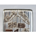 Lrg Antique Russian Silver Gold Cigarette Case with Souvenirs image 6