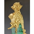 Lrg Oswald Schimmelpfennig German (1872-1944)Bronze Russian Malachite Sculpture image 5