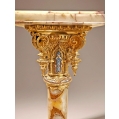 Lrg Rare 19C French Onyx Gilt Bronze Enamel Pedestal image 3