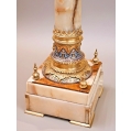 Lrg Rare 19C French Onyx Gilt Bronze Enamel Pedestal image 4