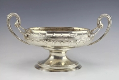 Monumental Antique German Silver Centerpiece Bowl