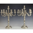 Monumental Italian Silver Pair Candelabra Candle Holders 250 toz 8 kg image 1