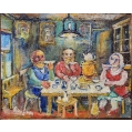 Original David Burliuk ( American/Russian 1882 - 1967 ) Oil Painting image 9