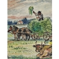 Original David Burliuk Russian/American ( 1882-1967 )Watercolor Painting image 4