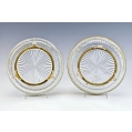 Pair Antique French Gilt Bronze Crystal Serving Bowls image 4