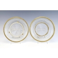 Pair Antique French Gilt Bronze Crystal Serving Bowls image 5