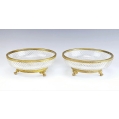 Pair Antique French Gilt Bronze Crystal Serving Bowls image 7