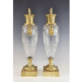 Pair of Antique 19C French Cut Crystal and Gilt Bronze Empire Vases image 8