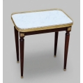 Pair of Antique French Louis XVI Style Marble-Top Side, Lamp Tables, early 20C image 4