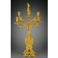 Pair of Monumental 19C Antique French Rococo Revival Gilt Bronze Candelabra image 3