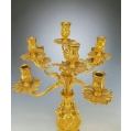 Pair of Monumental 19C Antique French Rococo Revival Gilt Bronze Candelabra image 4