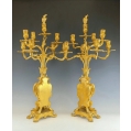 Pair of Monumental 19C Antique French Rococo Revival Gilt Bronze Candelabra image 13