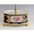 Pair of Old Paris Porcelain Dessert Étagères Cobalt Blue & Gilt Bronze 19C image 3