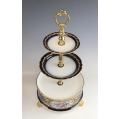 Pair of Old Paris Porcelain Dessert Étagères Cobalt Blue & Gilt Bronze 19C image 5