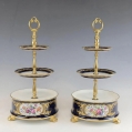 Pair of Old Paris Porcelain Dessert Étagères Cobalt Blue & Gilt Bronze 19C image 7
