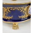 Pair of Old Paris Porcelain Dessert Étagères Cobalt Blue & Gilt Bronze 19C image 8
