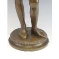 Paul Dubois French (1829-1905) Le Chanteur Florentin Bronze Statue Barbedienne image 3