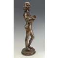 Paul Dubois French (1829-1905) Le Chanteur Florentin Bronze Statue Barbedienne image 6