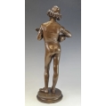 Paul Dubois French (1829-1905) Le Chanteur Florentin Bronze Statue Barbedienne image 7