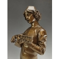 Paul Dubois French (1829-1905) Le Chanteur Florentin Bronze Statue Barbedienne image 10