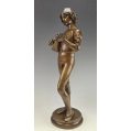 Paul Dubois French (1829-1905) Le Chanteur Florentin Bronze Statue Barbedienne image 11