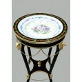 Rare 19C French Napoleon III Ebonized Marquetry, Porcelain Gilt Bronze Guéridon image 2
