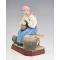 Rare 19C Russian Gardner Porcelain Figurine The Peasant Woman image 1