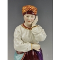 Rare 19C Russian Pair Porcelain Popov Manufactory Figurines Ukrainian Peasants image 9