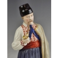 Rare 19C Russian Pair Porcelain Popov Manufactory Figurines Ukrainian Peasants image 10