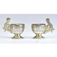 Rare 19C Russian Silver Pair Cups Pan Slavic image 1