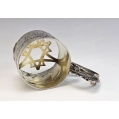 Rare 19C Russian Silver Pan Slavic Tea Glass Holder Podstakannik image 5