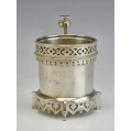 Rare 19C Russian Silver Pan Slavic Tea Glass Holder image 3