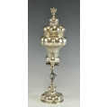 Rare Antique Large Russian Silver Gilt Covered Chalice Moscow 18th Century image 4