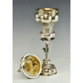 Rare Antique Large Russian Silver Gilt Covered Chalice Moscow 18th Century image 7